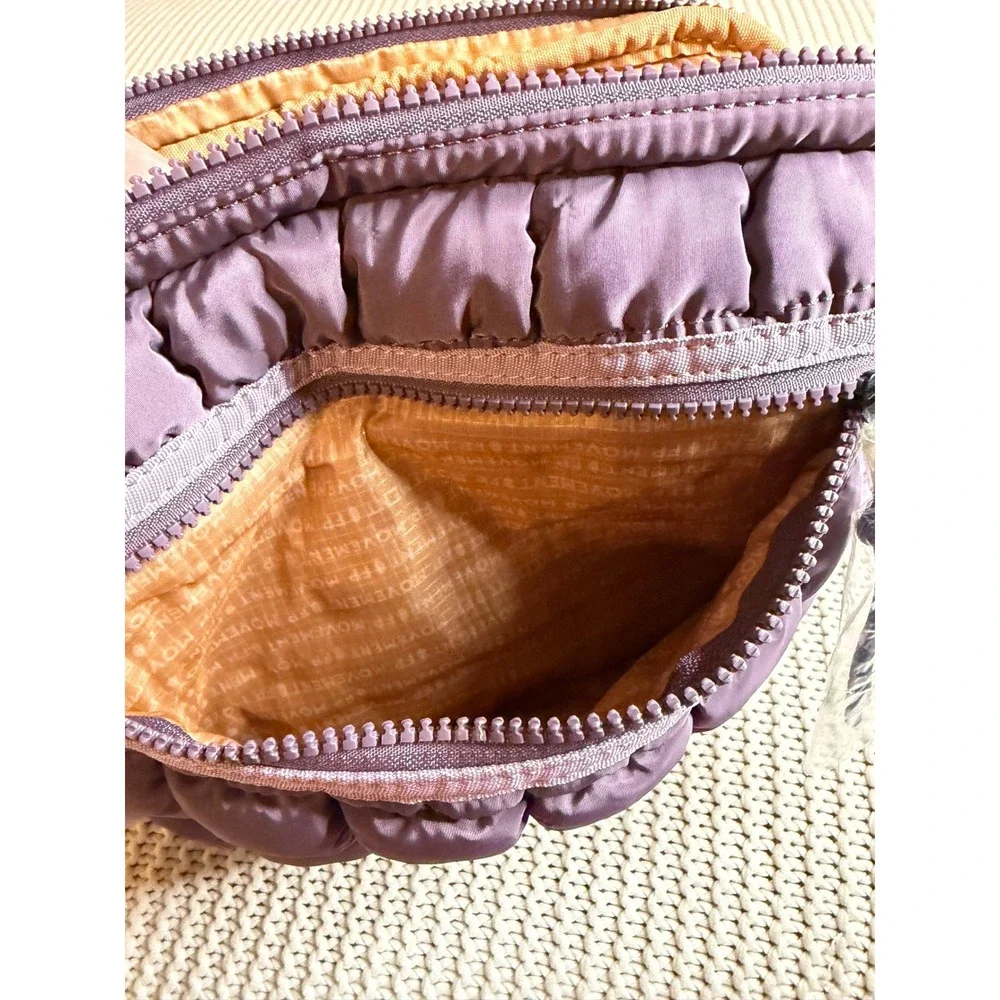 FP Movement Quilted Handwarmer Sling Bag Graphite Purple Puffy Crossbody NWT